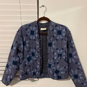 Universal Thread Navy, Blue Patterned Quilt Jacket